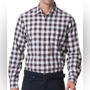 Rodd & Gunn Flints Bush Regular Fit Check Button-Up Sport Shirt in Walnut NWT
